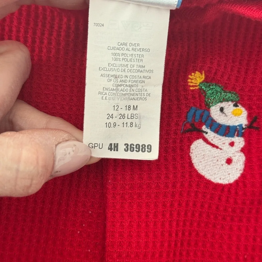 Carters Vintage Red Christmas Pajamas Size 12-18M